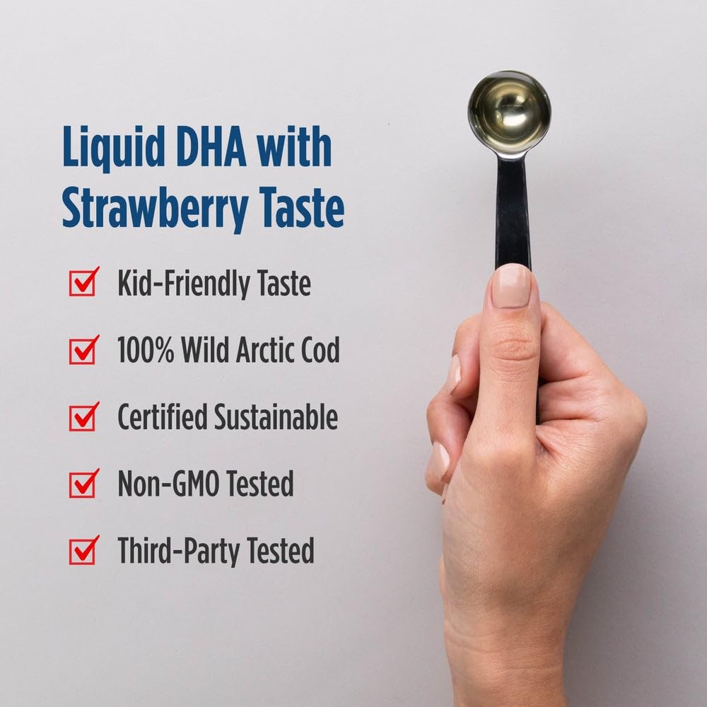 Nordic Naturals Children’s DHA Liquid Fish Oil 404g back view with ingredient list