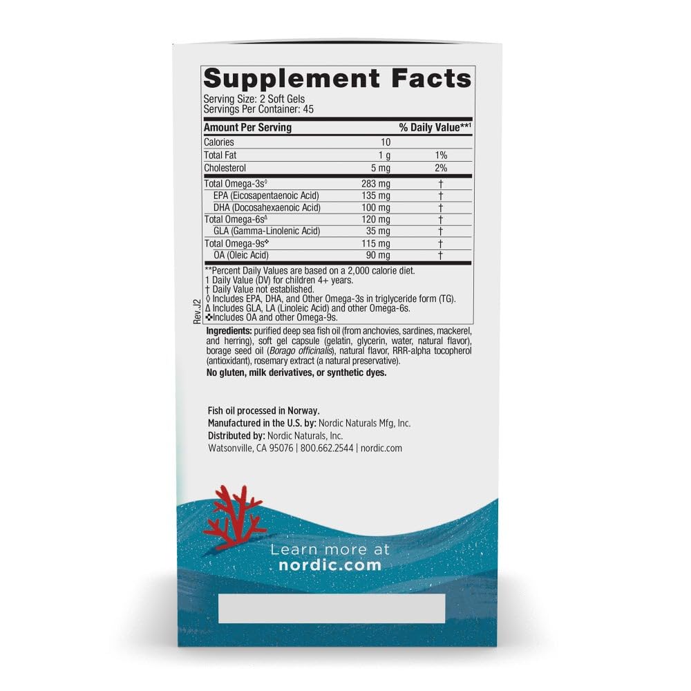 Nordic Naturals Complete Omega Jr. capsules displayed on a table