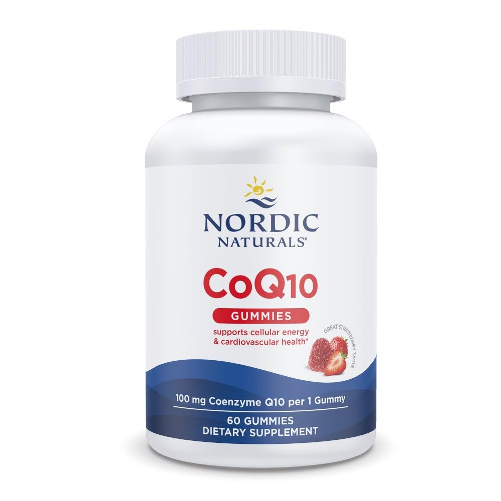 Nordic Naturals CoQ10 Gummies 100mg strawberry flavour front view