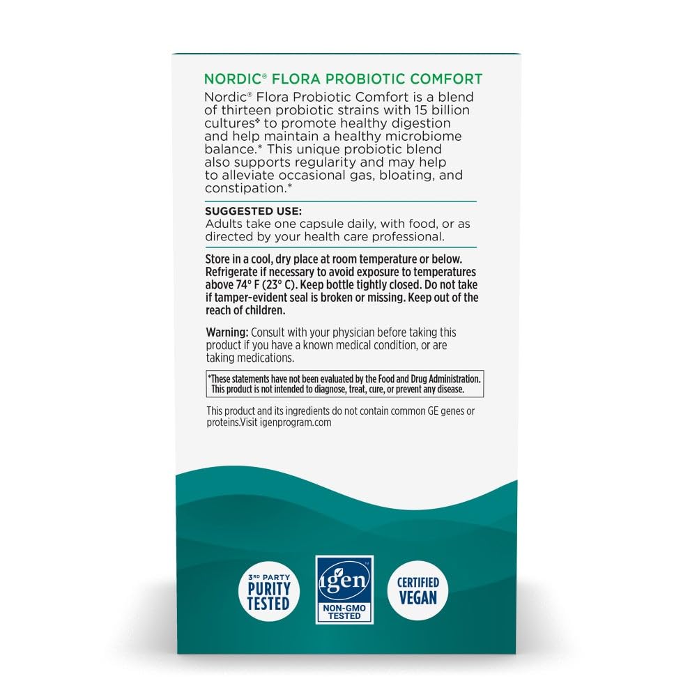 Nordic Naturals Flora Probiotic Comfort with a glass of water