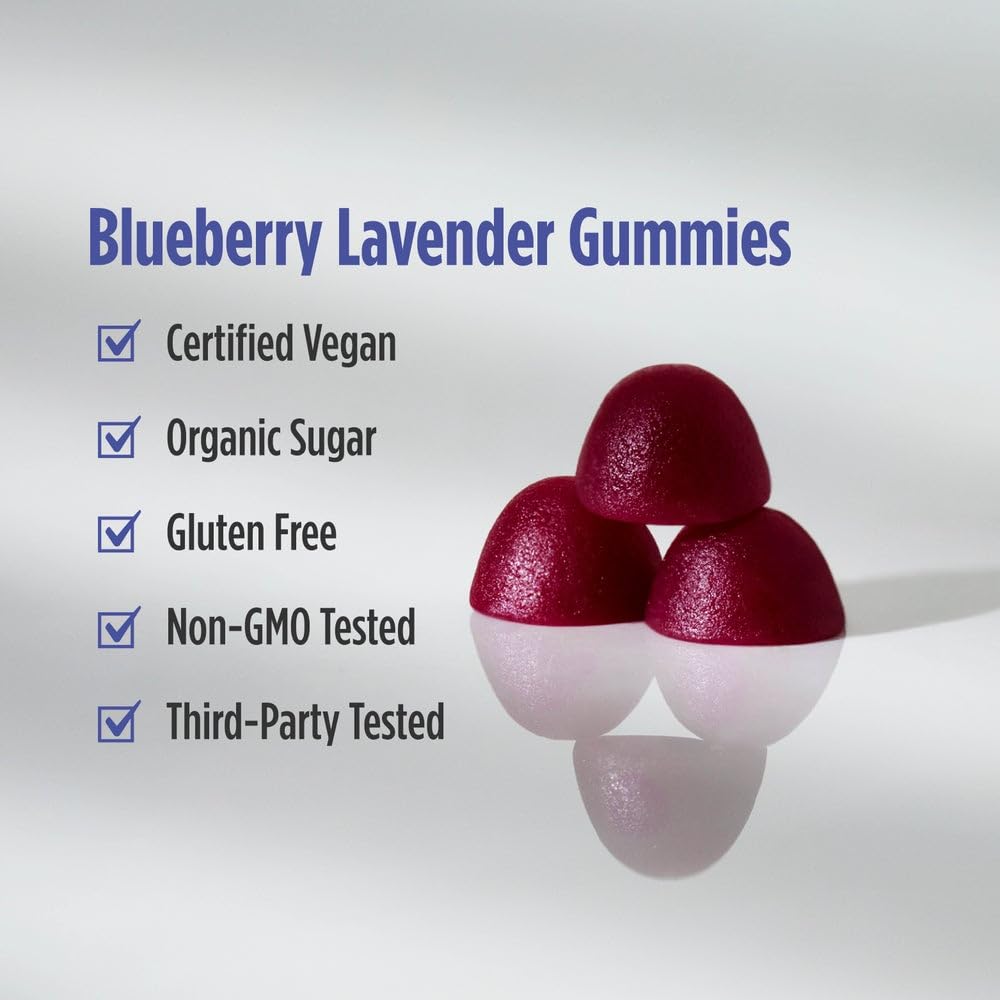 Nordic Naturals Magnesium Gummies close-up of blueberry-lavender flavour