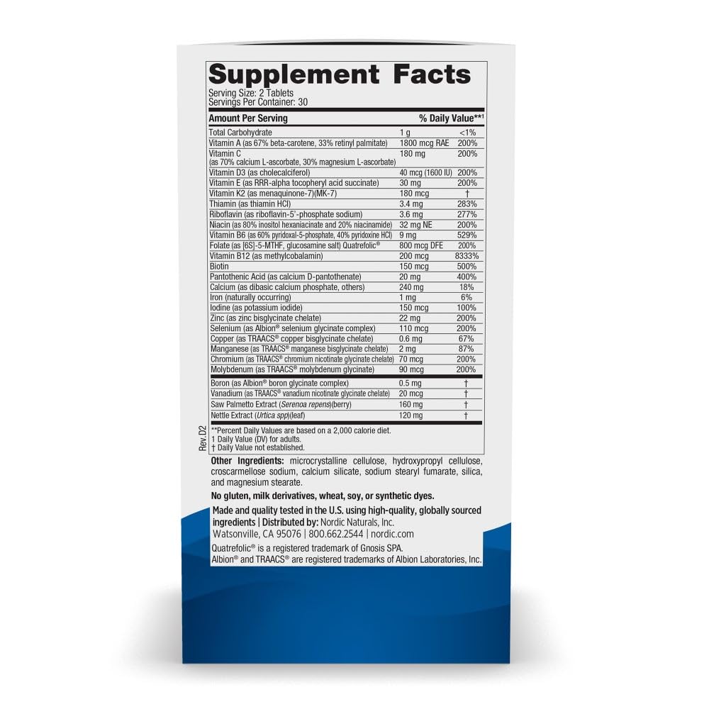Nordic Naturals Men's Multivitamin Extra Strength side view