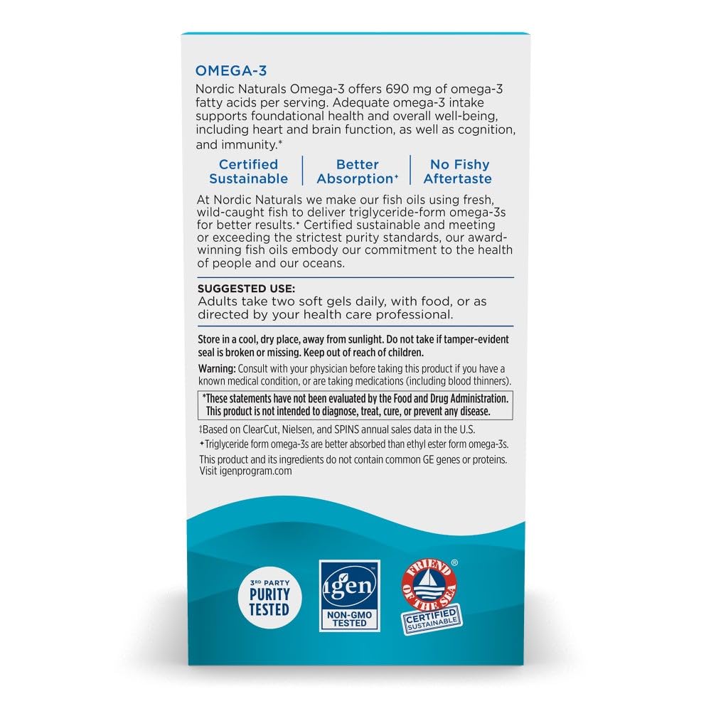 Nordic Naturals Omega-3 Fish Oil Soft Gels in hand