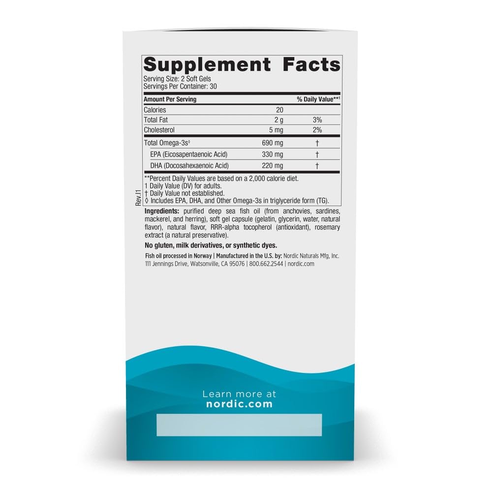 Nordic Naturals Omega-3 Fish Oil Soft Gels packaging