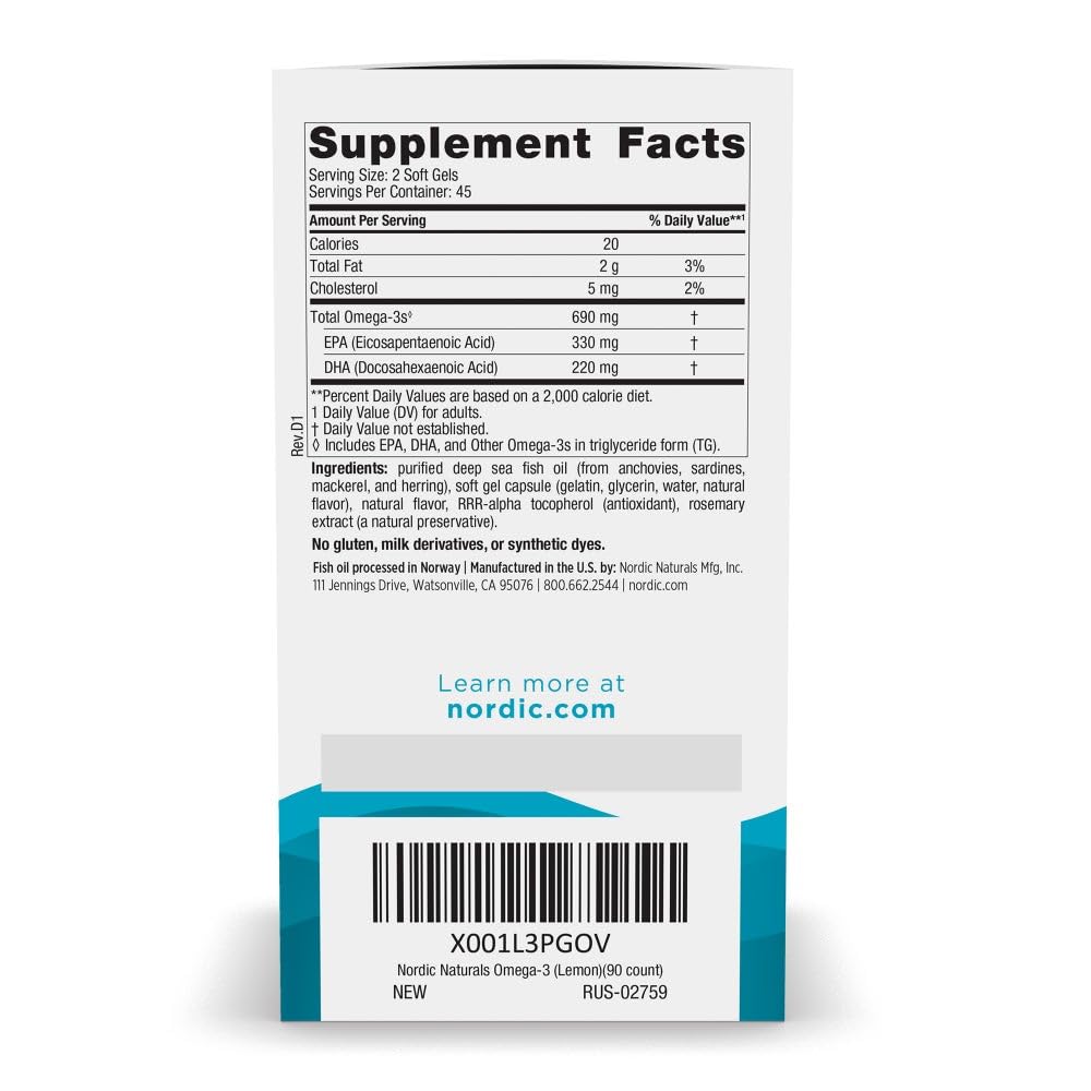 Nordic Naturals Omega-3 Fish Oil Soft Gels packaging