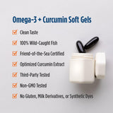 Nordic Naturals Omega Curcumin 159g capsules on a wooden surface
