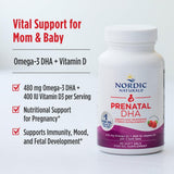 Nordic Naturals Prenatal DHA capsules on a wooden surface