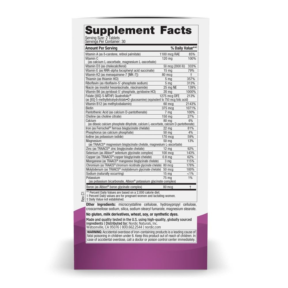 Nordic Naturals Prenatal Multivitamin 150g side view