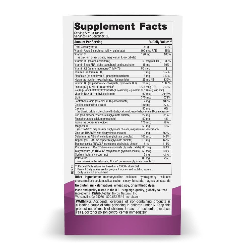 Nordic Naturals Prenatal Multivitamin Mini Tablets side view