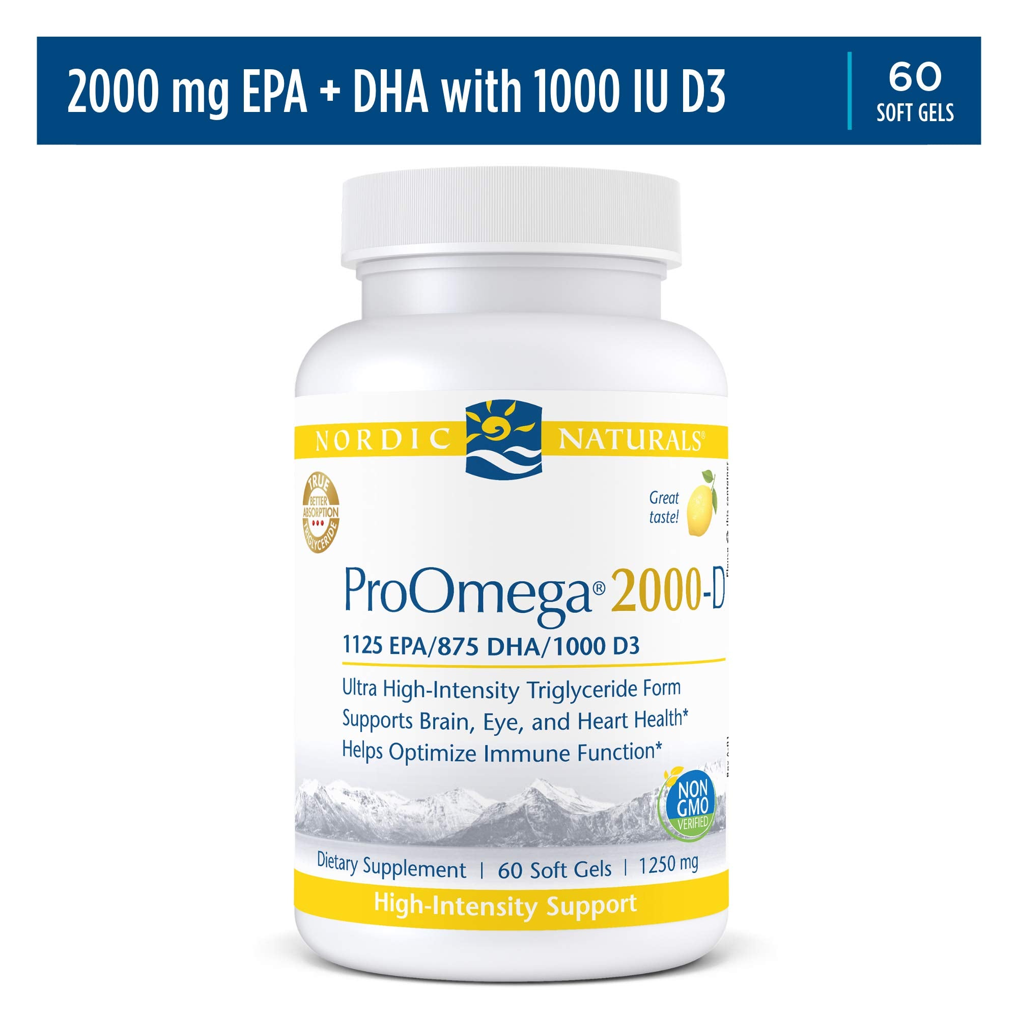 Nordic Naturals ProOmega 2000-D Omega-3 Fish Oil Soft Gels close-up
