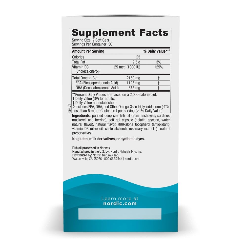 Nordic Naturals Ultimate Omega 2X packaging side view