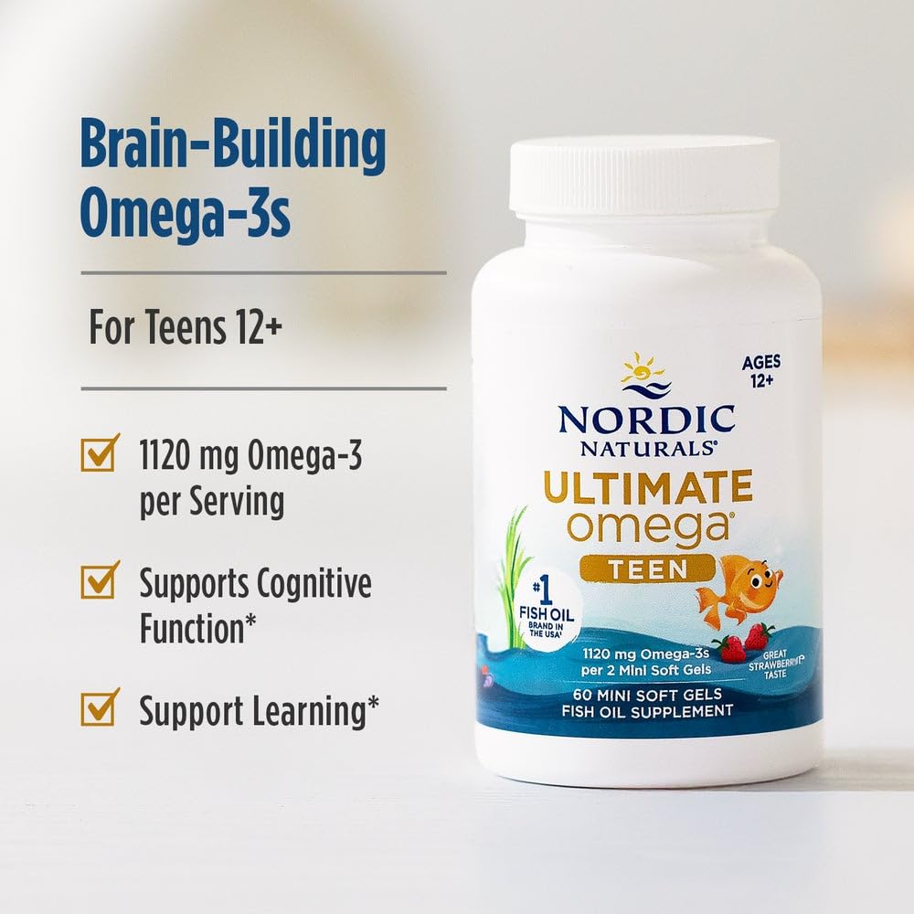 Nordic Naturals Ultimate Omega 2x Teen strawberry-flavoured soft gels