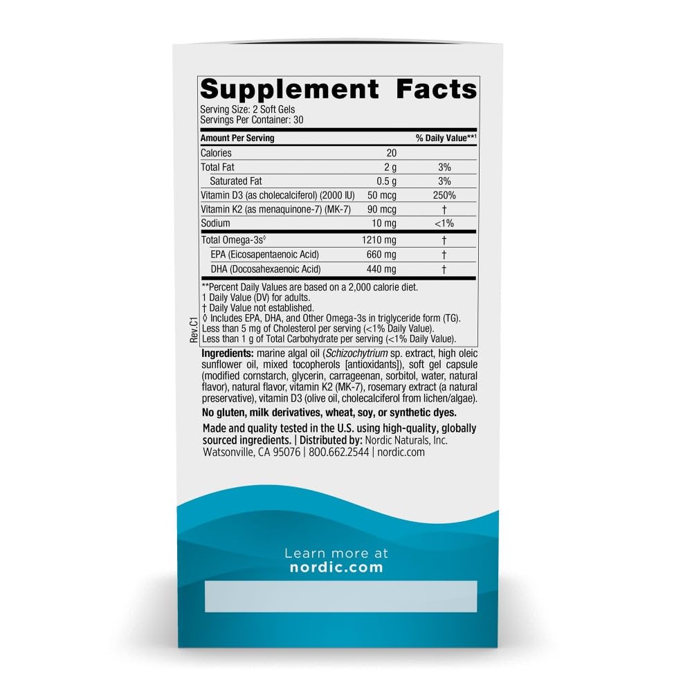 Nordic Naturals Ultimate Omega Plant-Based 1100mg bottle with label