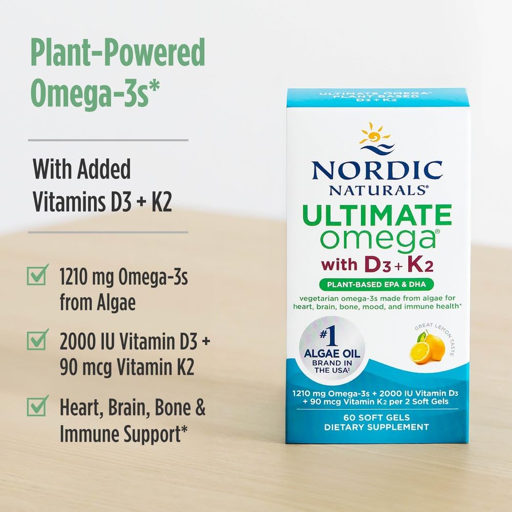 Nordic Naturals Ultimate Omega Plant-Based 1100mg capsules side view