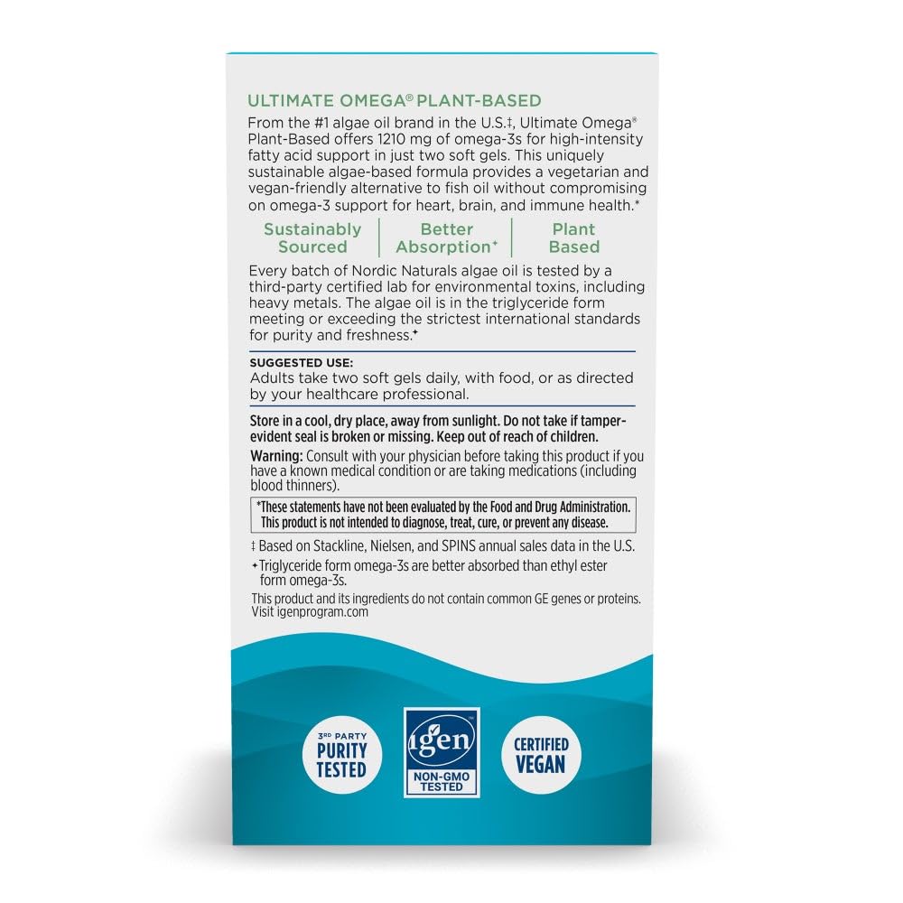 Nordic Naturals Ultimate Omega Plant-Based 136g ingredients list