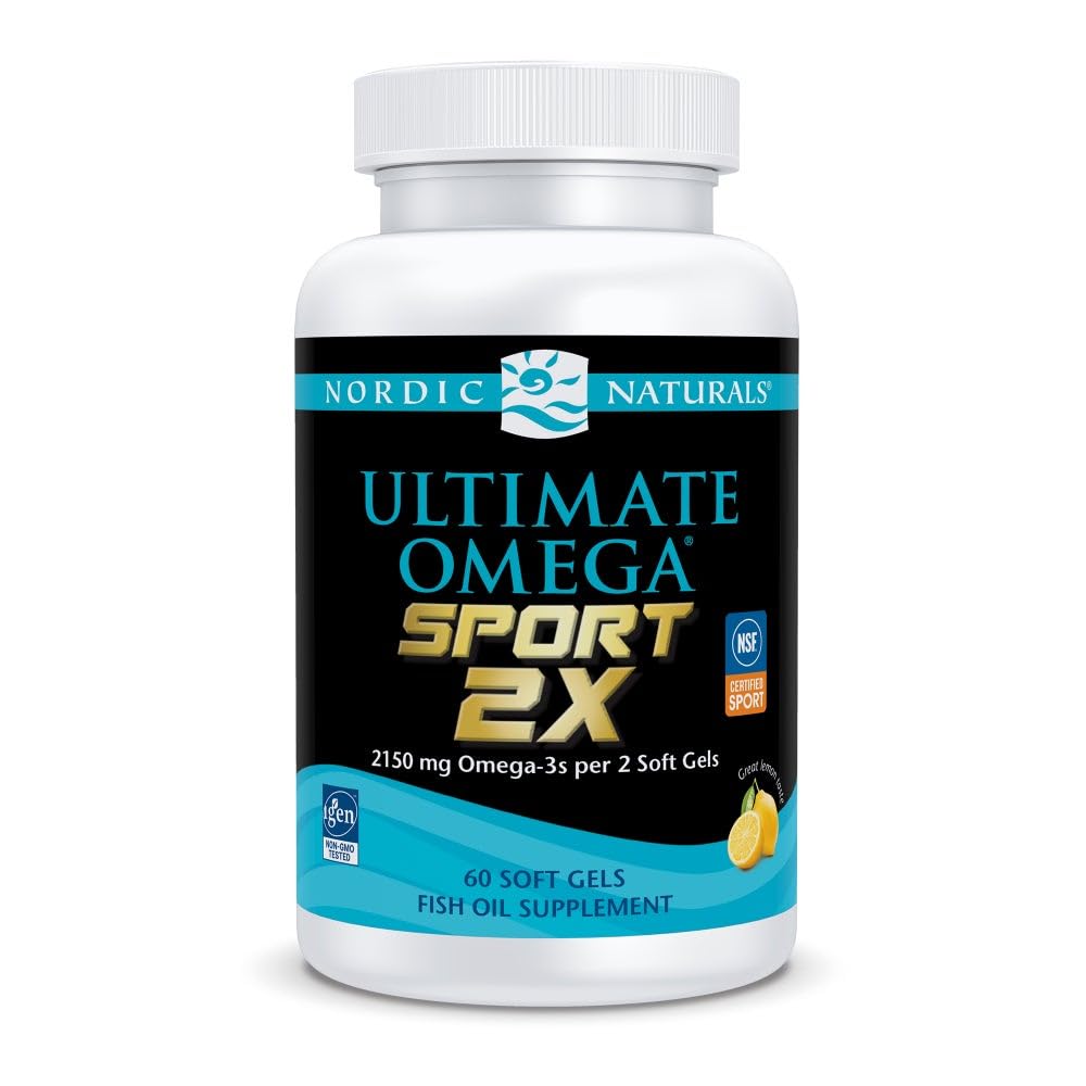 Nordic Naturals Ultimate Omega Sport 2X 132g fish oil capsules front view