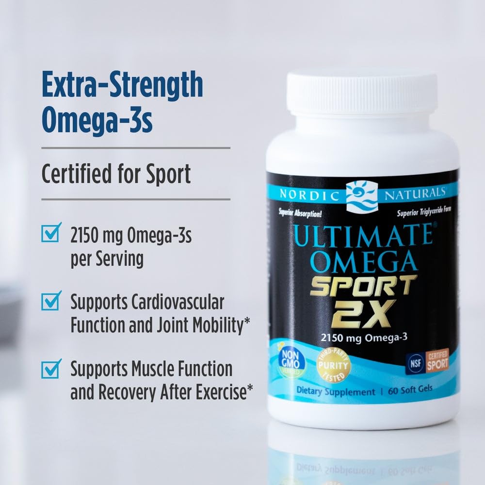 Nordic Naturals Ultimate Omega Sport 2X 132g fish oil capsules packaging