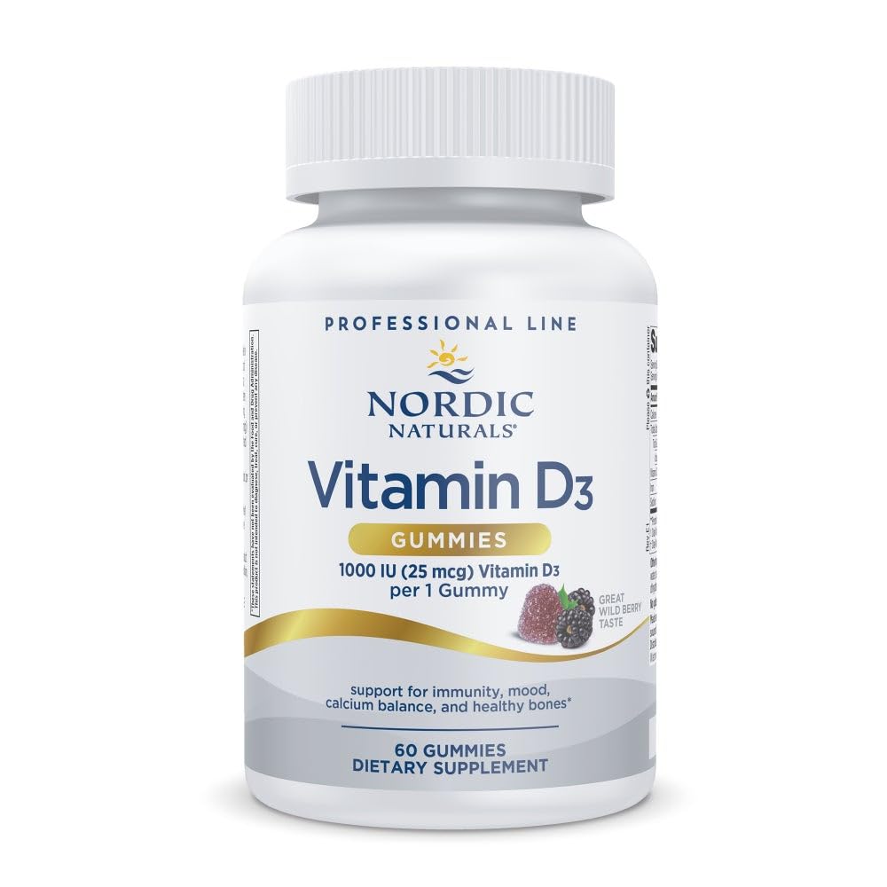 Nordic Naturals Vitamin D3 Gummies 1000 IU Wild Berry front view