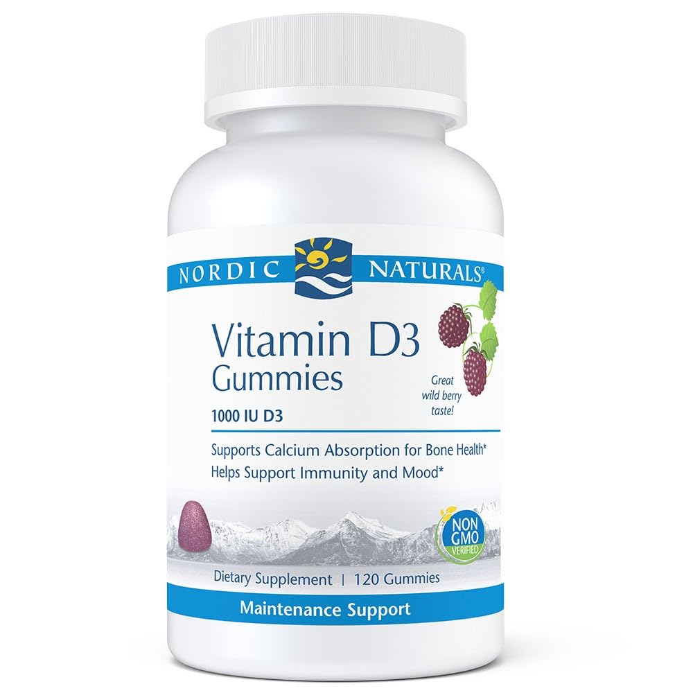Nordic Naturals Vitamin D3 Gummies front view, wild berry flavour