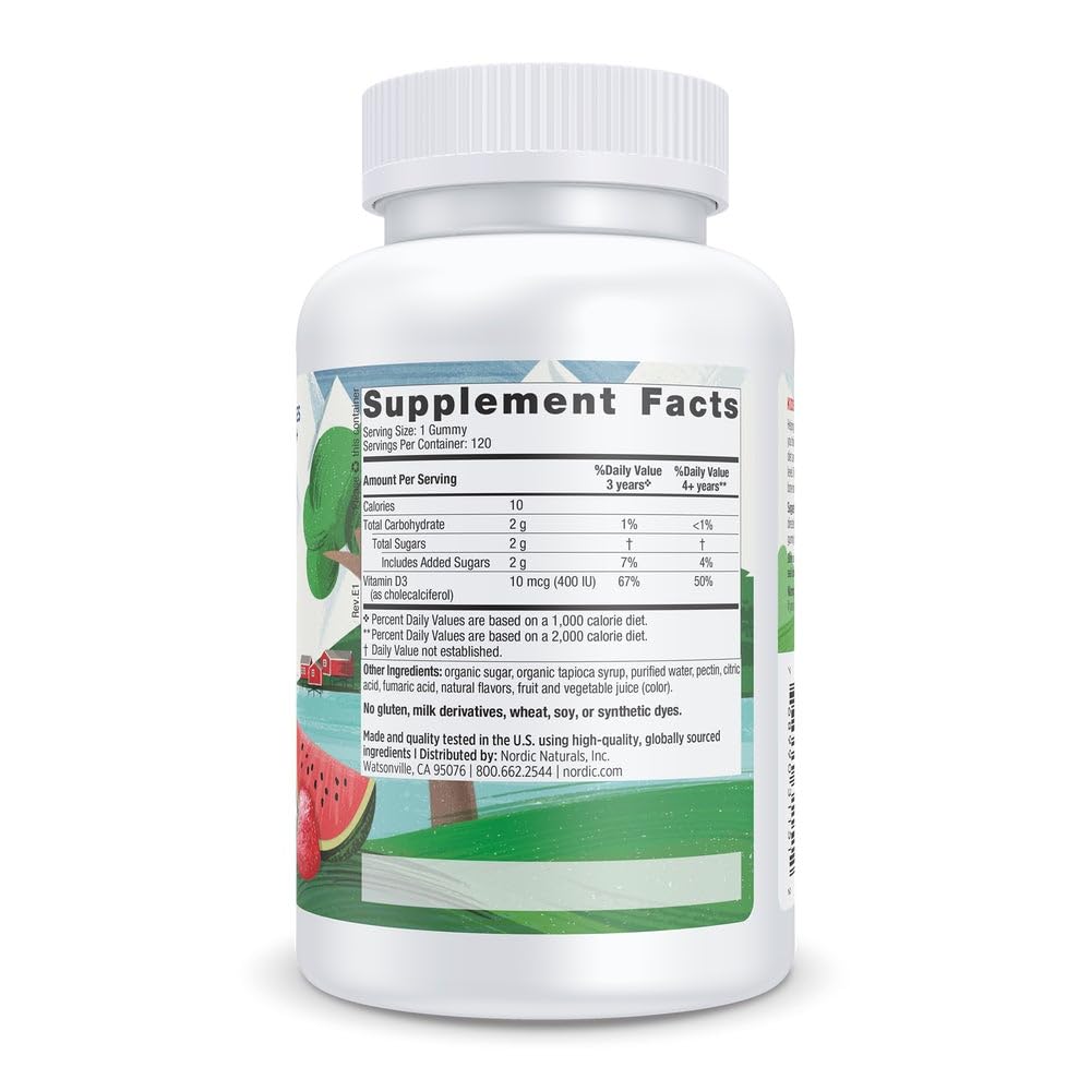 Nordic Naturals Vitamin D3 Gummies Kids wild watermelon flavour