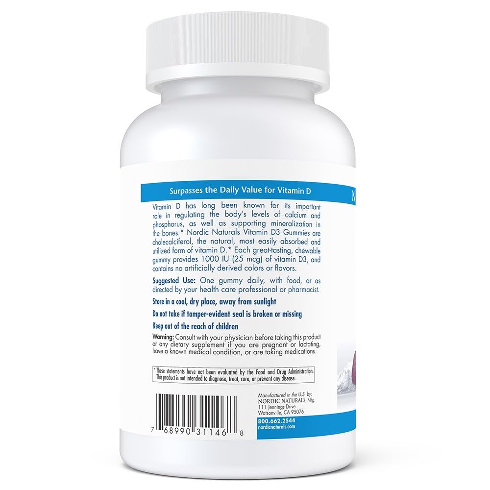 Nordic Naturals Vitamin D3 Gummies side view showing gummy texture