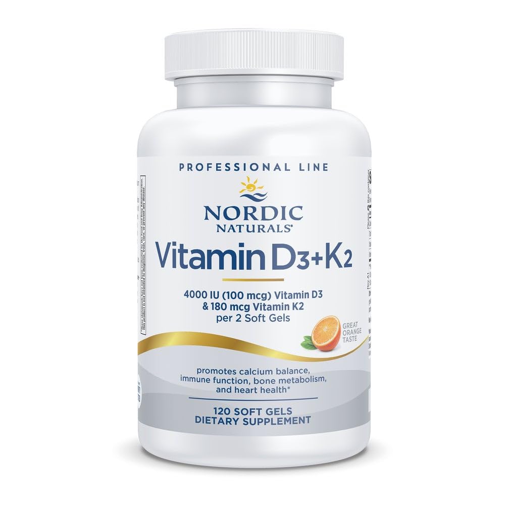 Nordic Naturals Vitamin D3 + K2 soft gels front view