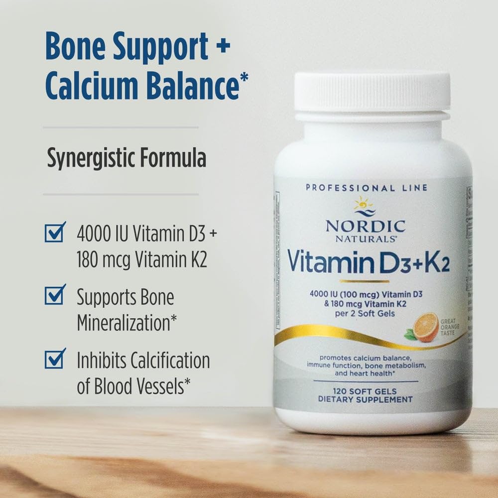 Nordic Naturals Vitamin D3 + K2 soft gels side view