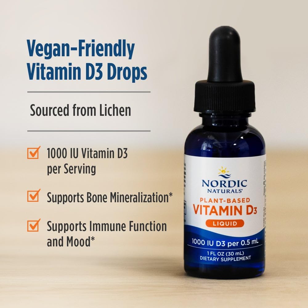 Nordic Naturals Vitamin D3 Liquid 27g back view with ingredient list