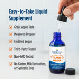 Nordic Naturals Vitamin D3 Liquid 27g lifestyle scene with a glass