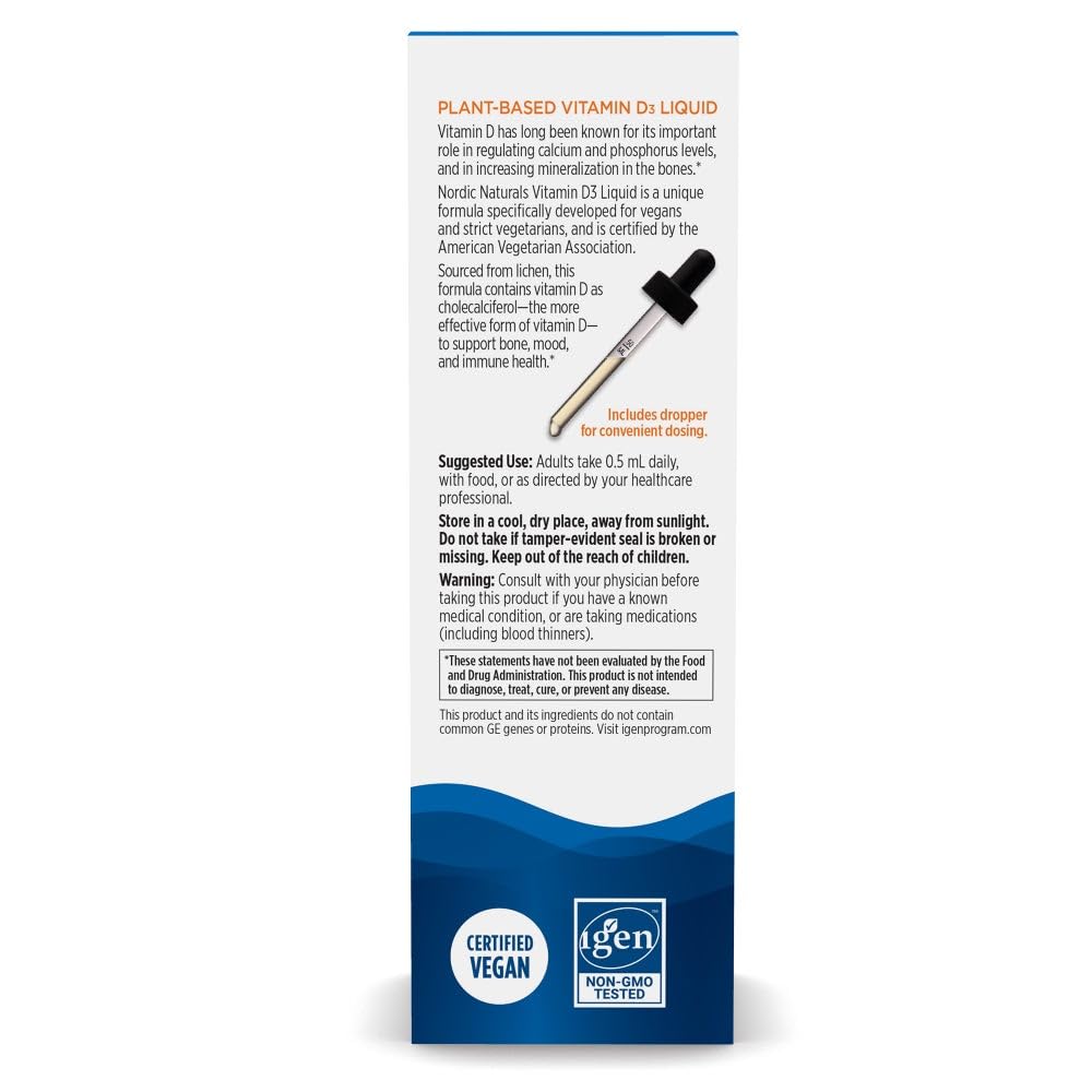 Nordic Naturals Vitamin D3 Liquid 27g showing product label