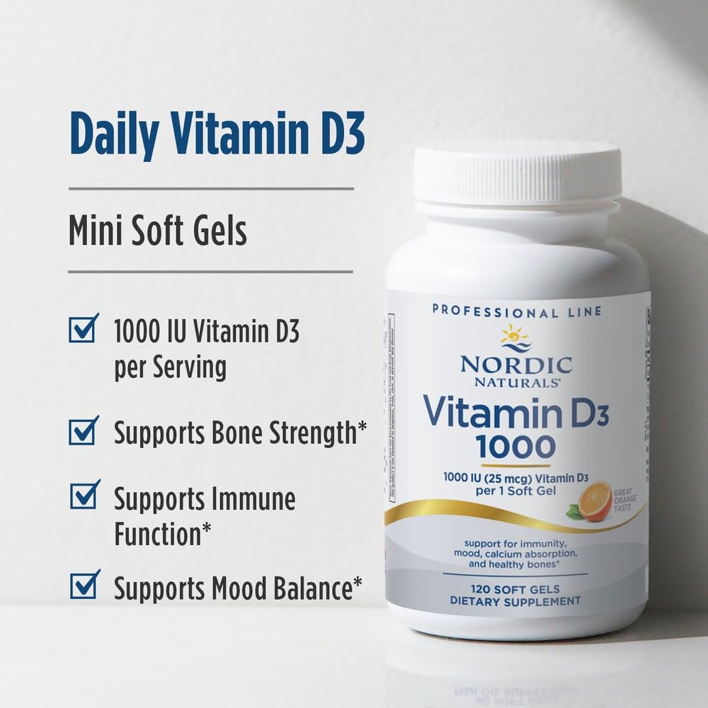 Nordic Naturals Vitamin D3 Mini Soft Gels with natural orange flavour