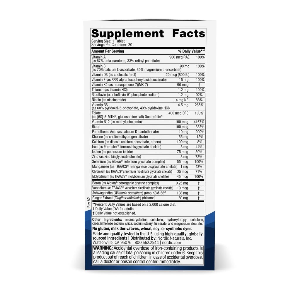 Nordic Naturals Women’s Multivitamin One Daily single tablet close-up