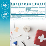 Nordvida Potassium Iodide Tablets 65mg back view with ingredient details