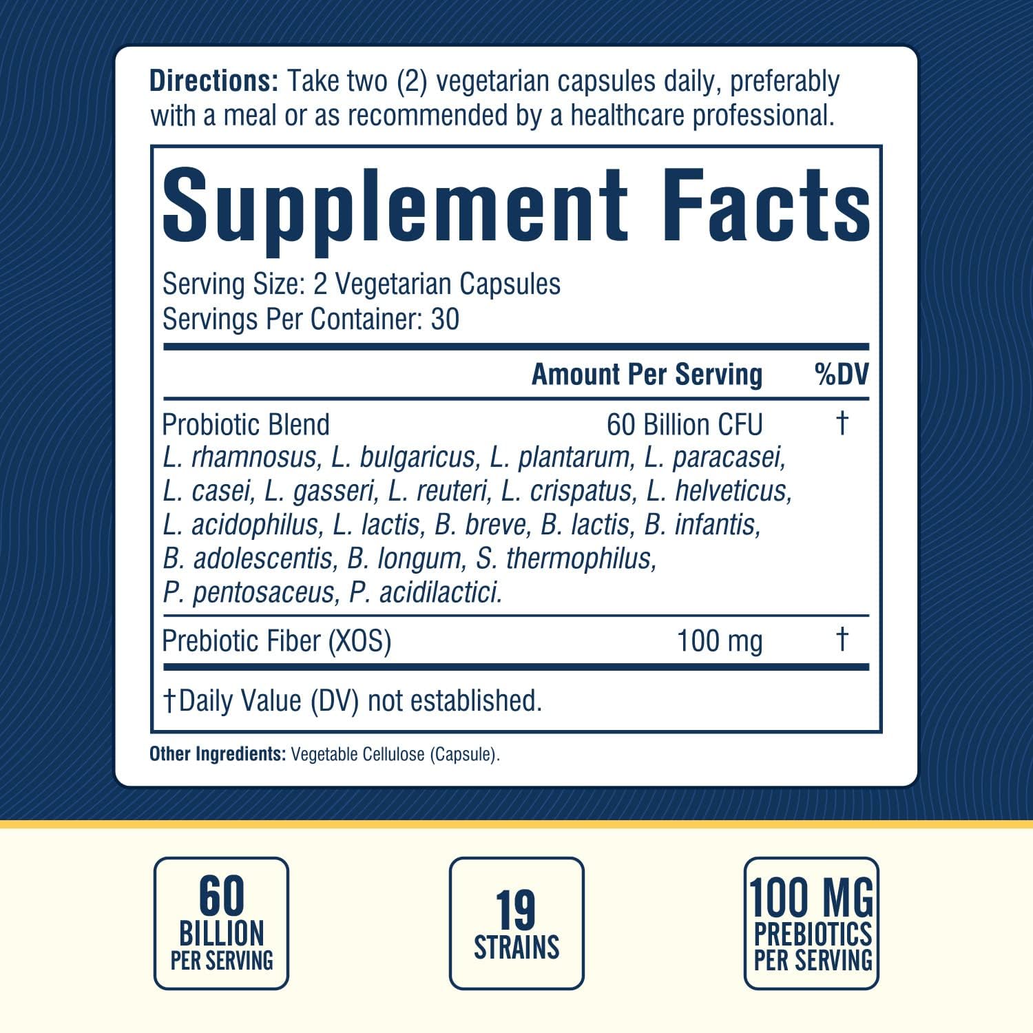 Nordvida Probiotic + Prebiotic Capsules side view