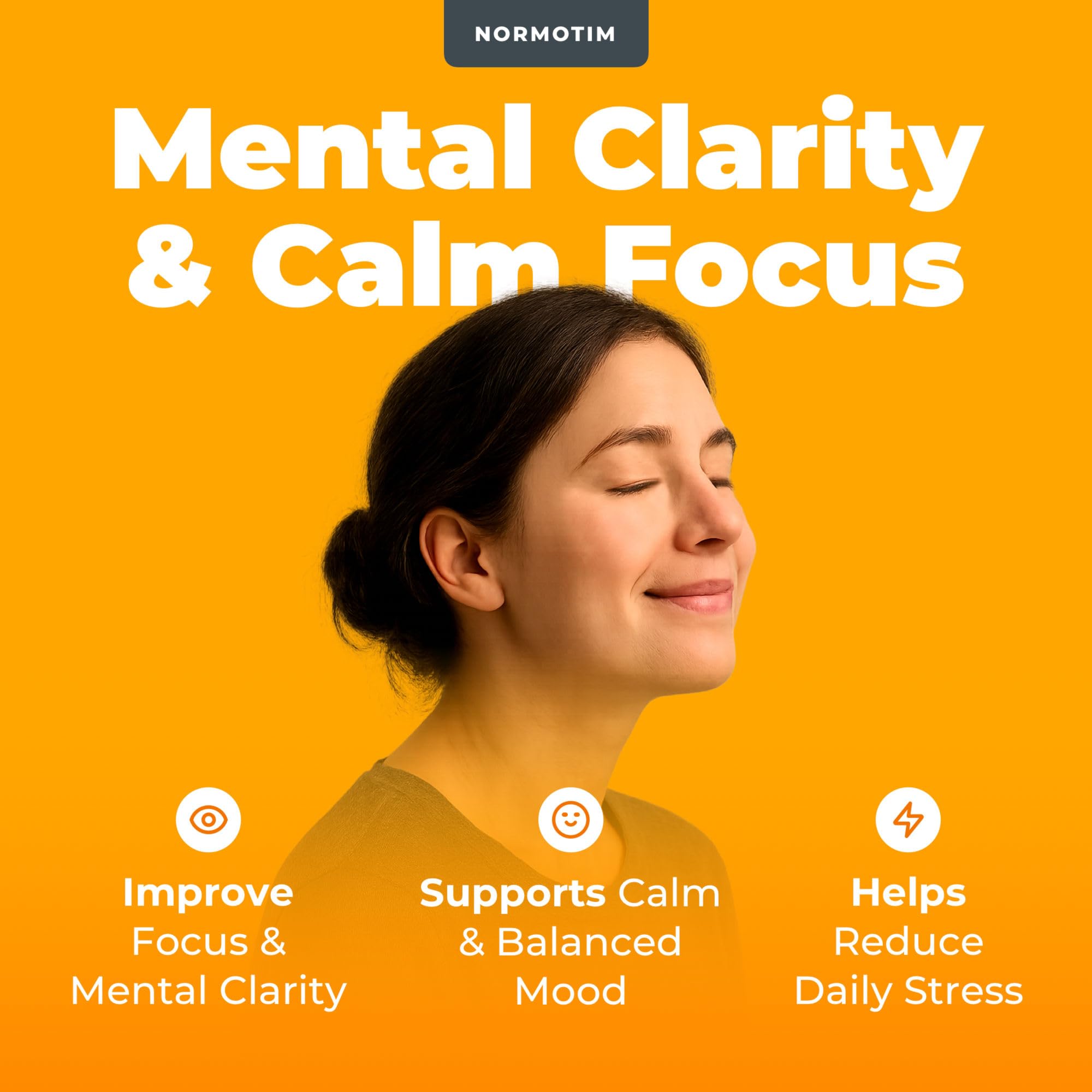 NORMOTIM Calm & Focus Support bottle with label
