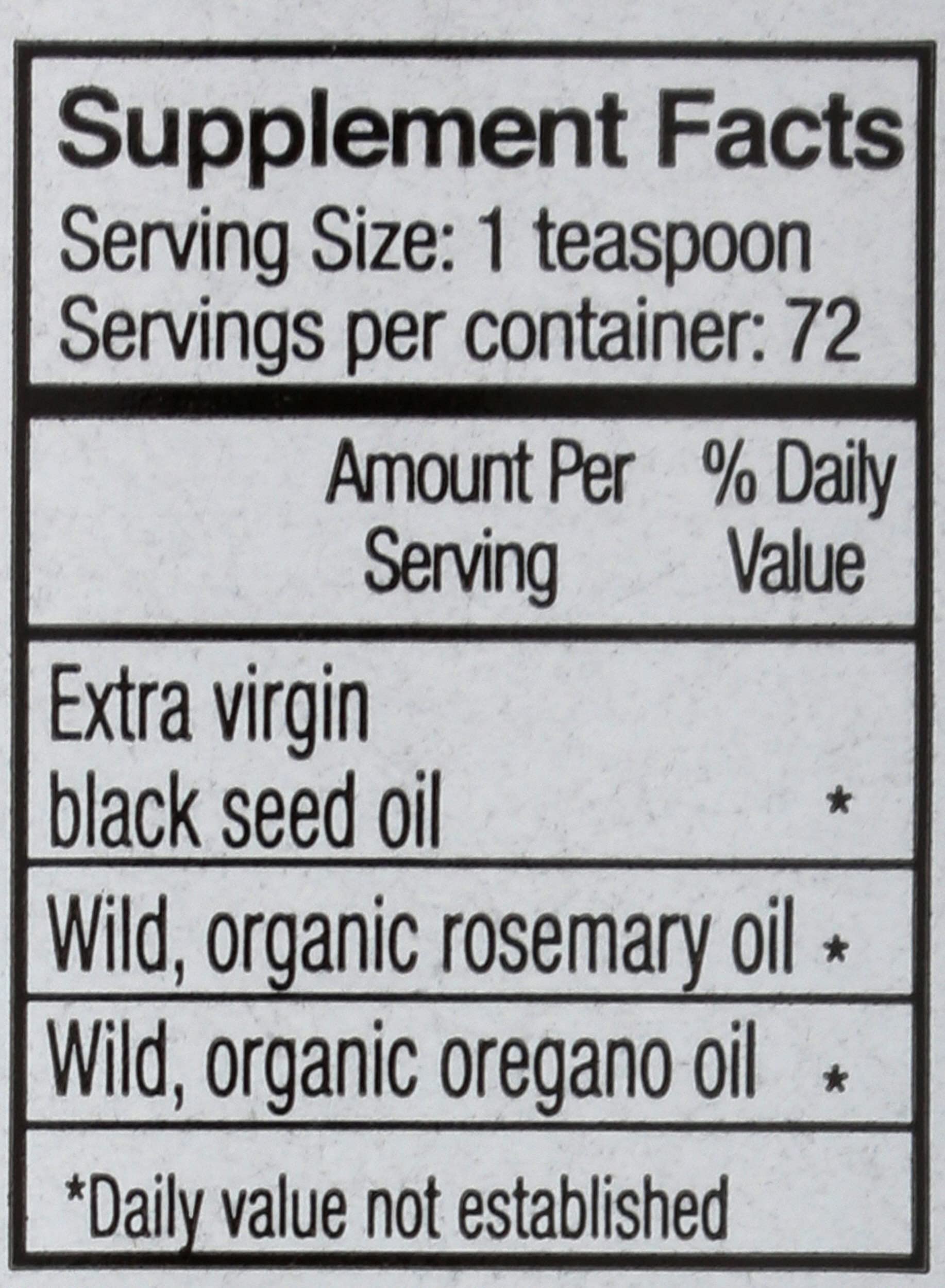 NORTH AMERICAN HERB & SPICE Black Seed Oil 363g with oregano and rosemary oils