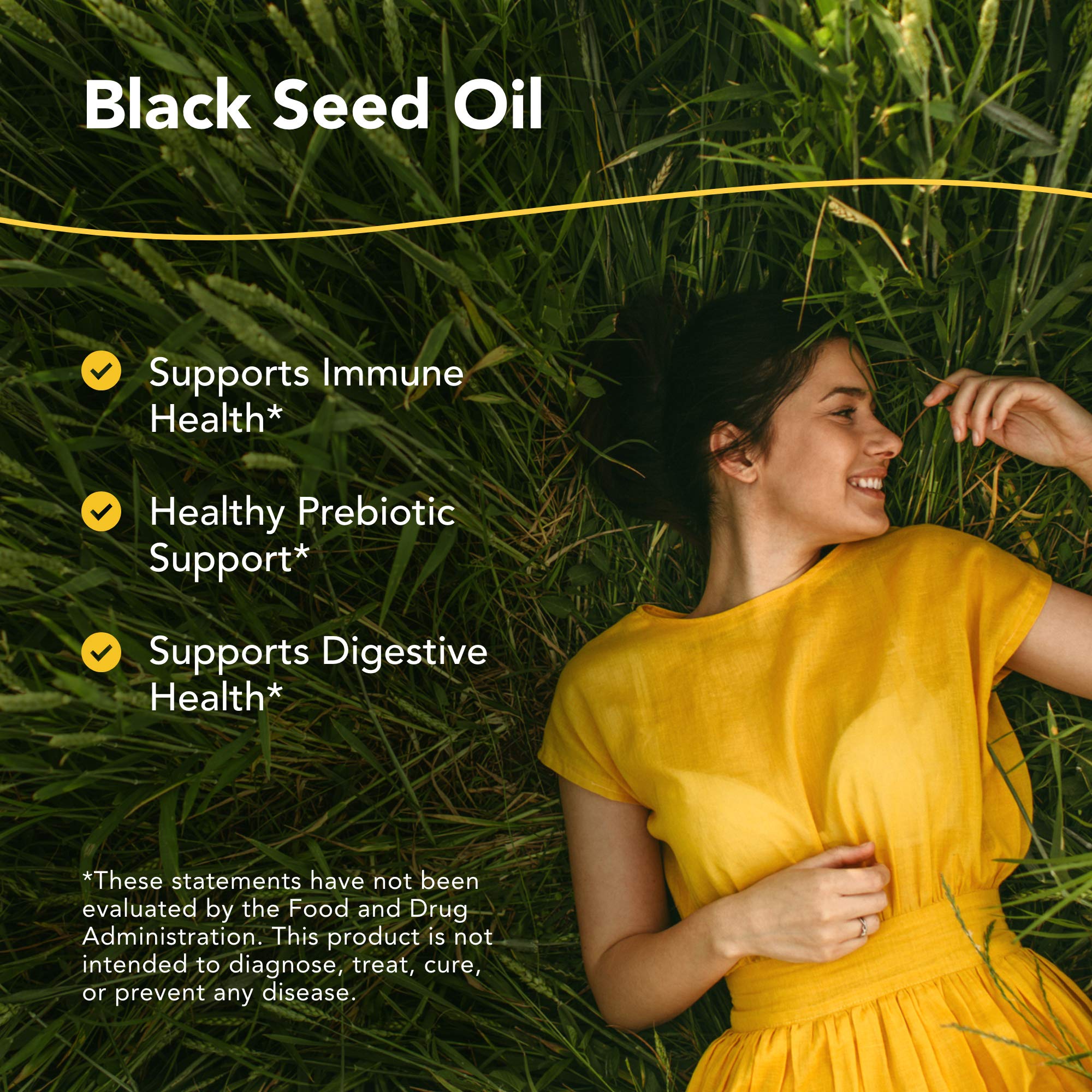 NORTH AMERICAN HERB & SPICE Black Seed Oil bottle side view
