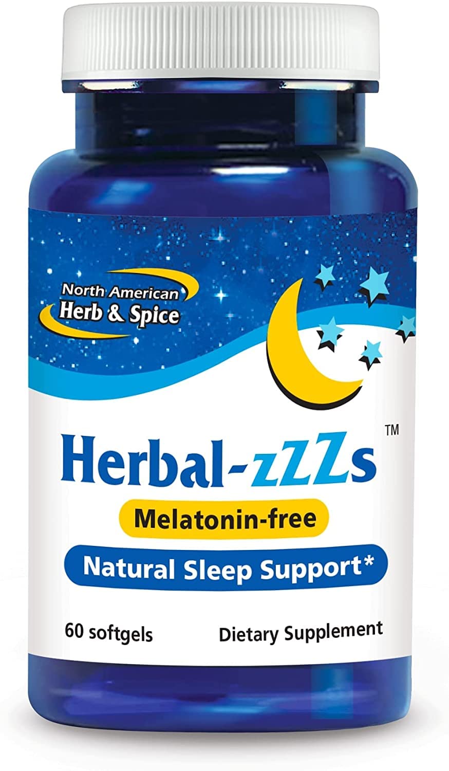 NORTH AMERICAN HERB & SPICE Herbal-zzZs melatonin-free sleep supplement front view