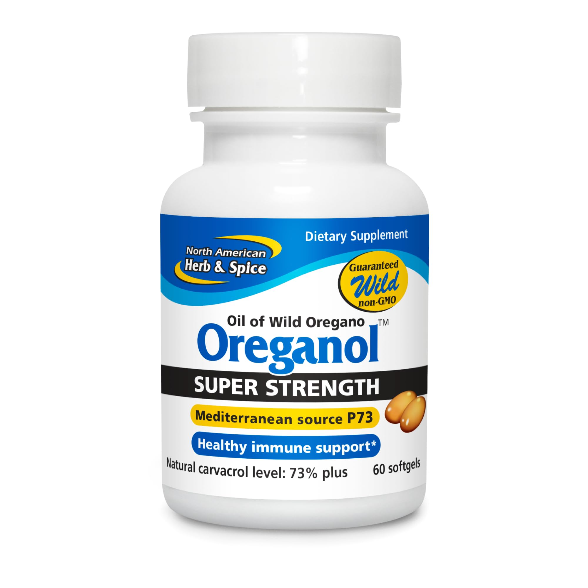 NORTH AMERICAN HERB & SPICE Oreganol P73 bottle front view