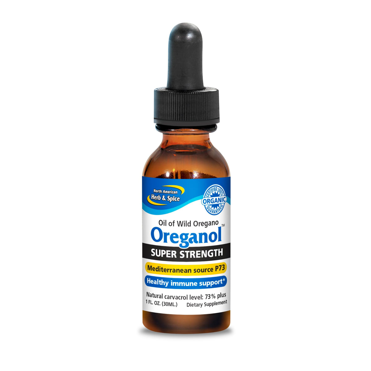 NORTH AMERICAN HERB & SPICE Oreganol P73 front view bottle