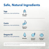 NORTH AMERICAN HERB & SPICE Oreganol P73 Wild Oregano Oil with ingredients