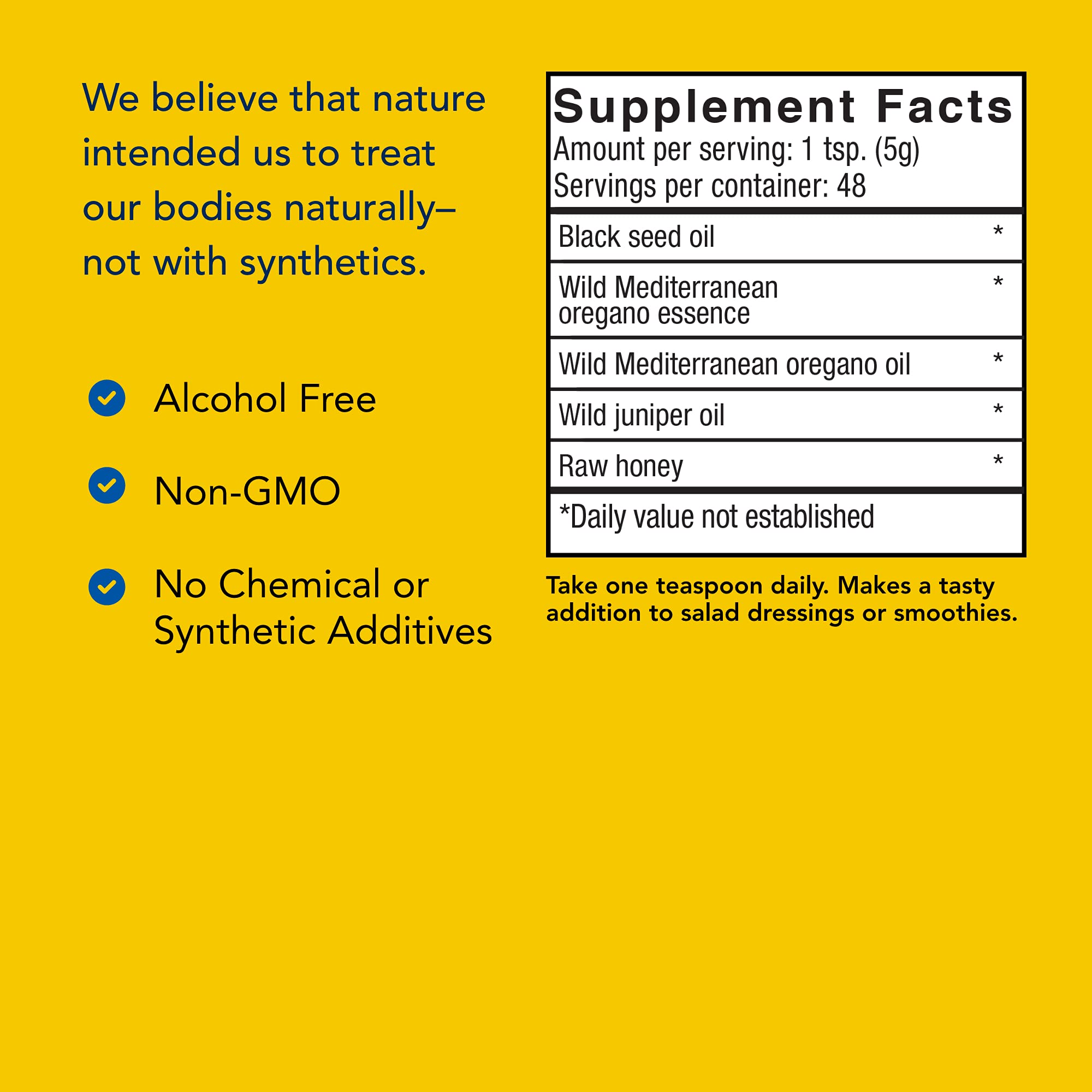 NORTH AMERICAN HERB & SPICE Resp-daily wellness Oregano Oil 240g ingredients list