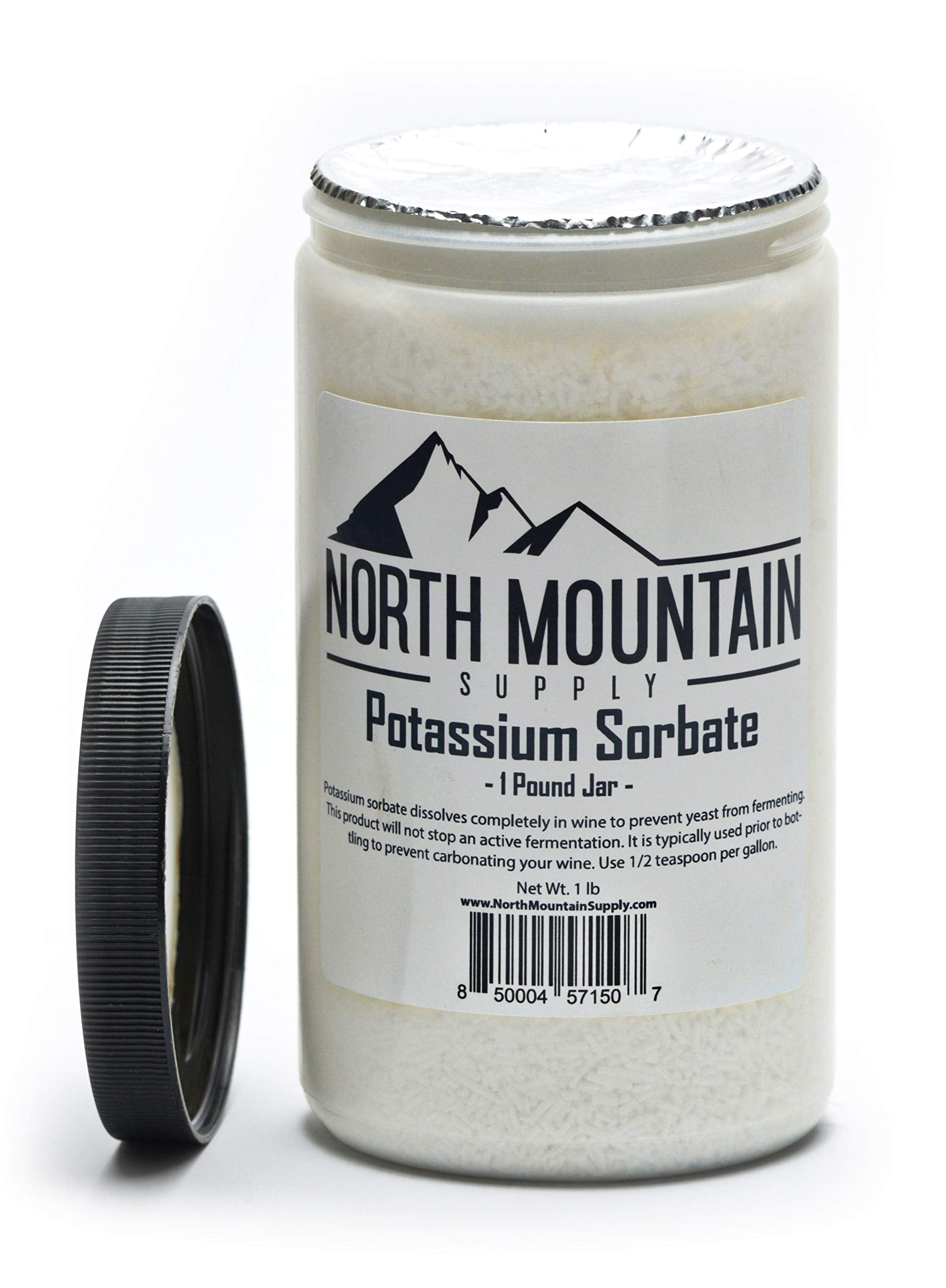 North Mountain Supply Potassium Sorbate 1 Pound Jar with airtight seal