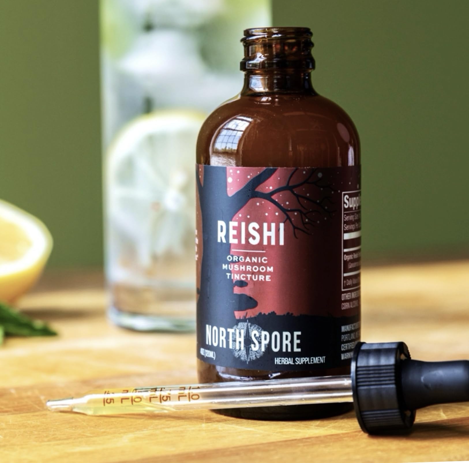 North Spore Organic Reishi Mushroom Tincture back label