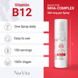 NorVita B12 Spray 500 mcg bottle with cap off