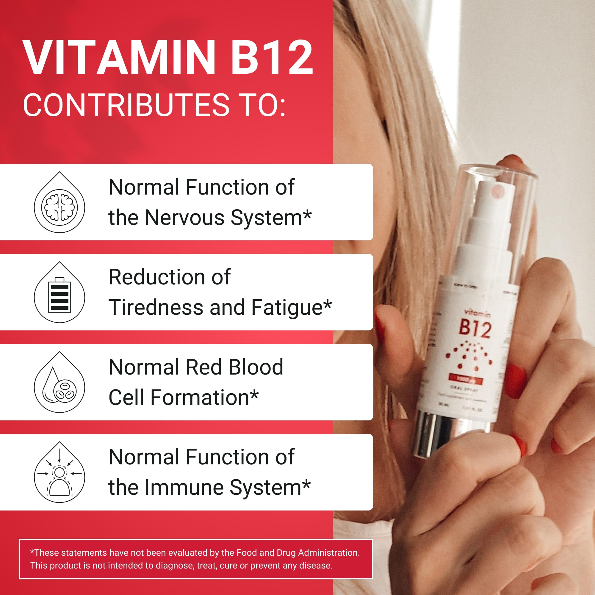 NorVita B12 Spray 500 mcg side view with dosage information