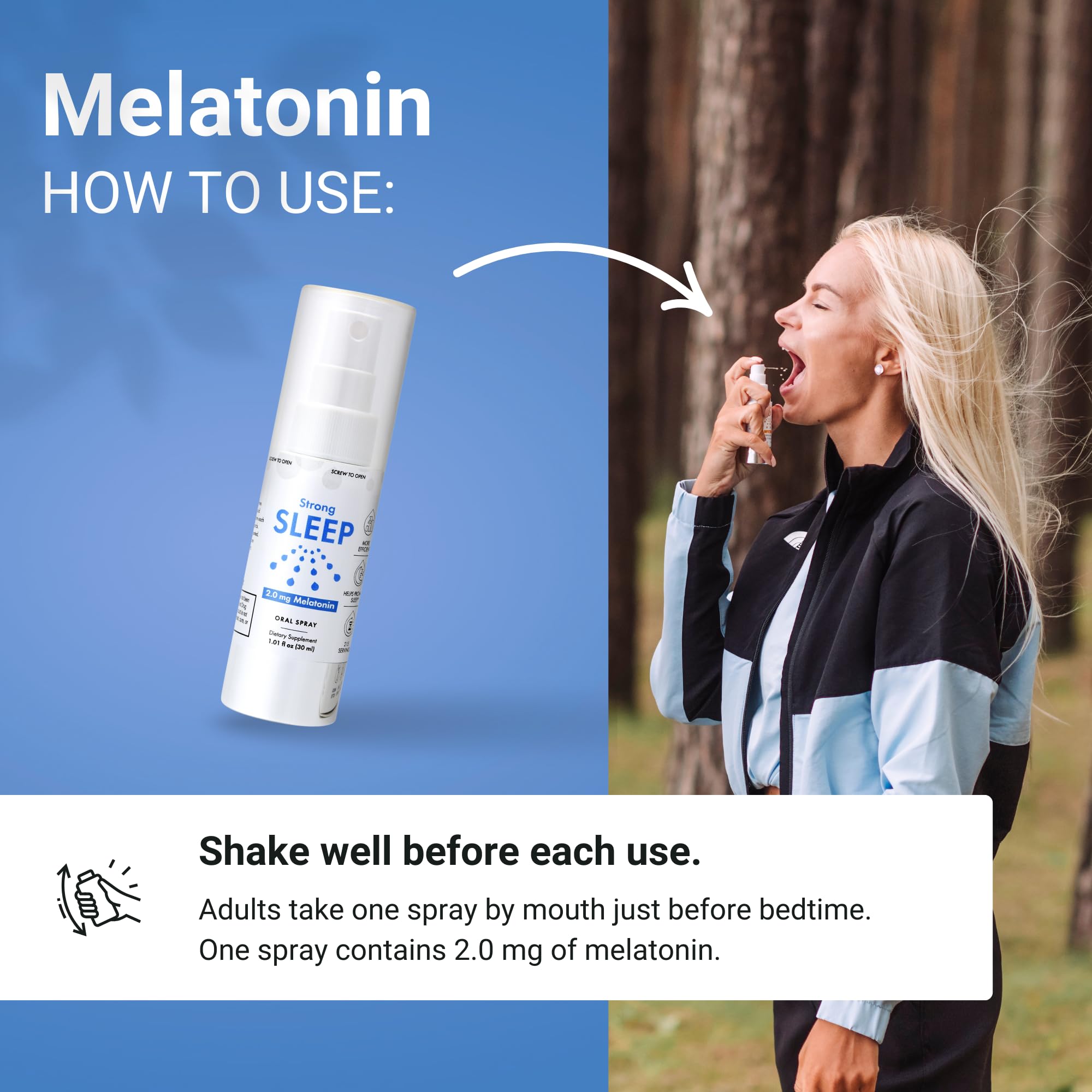 NorVita Sublingual Melatonin Spray 30ml on a bedside table