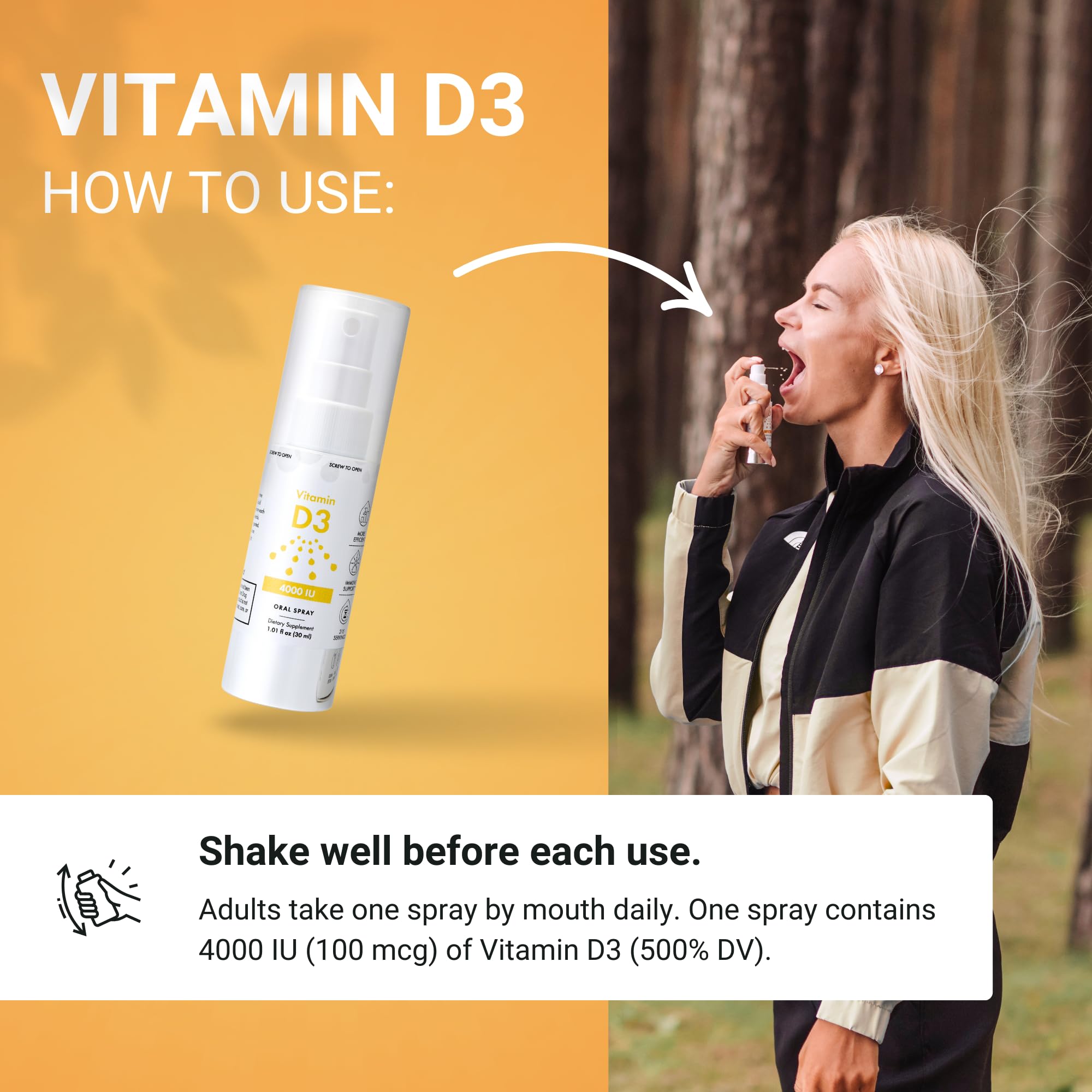 NorVita Vitamin D3 Oral Spray 4000 IU in hand