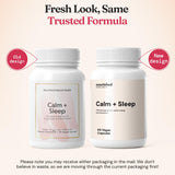 Nourished Calm + Sleep 60 Capsules in a wellness setting