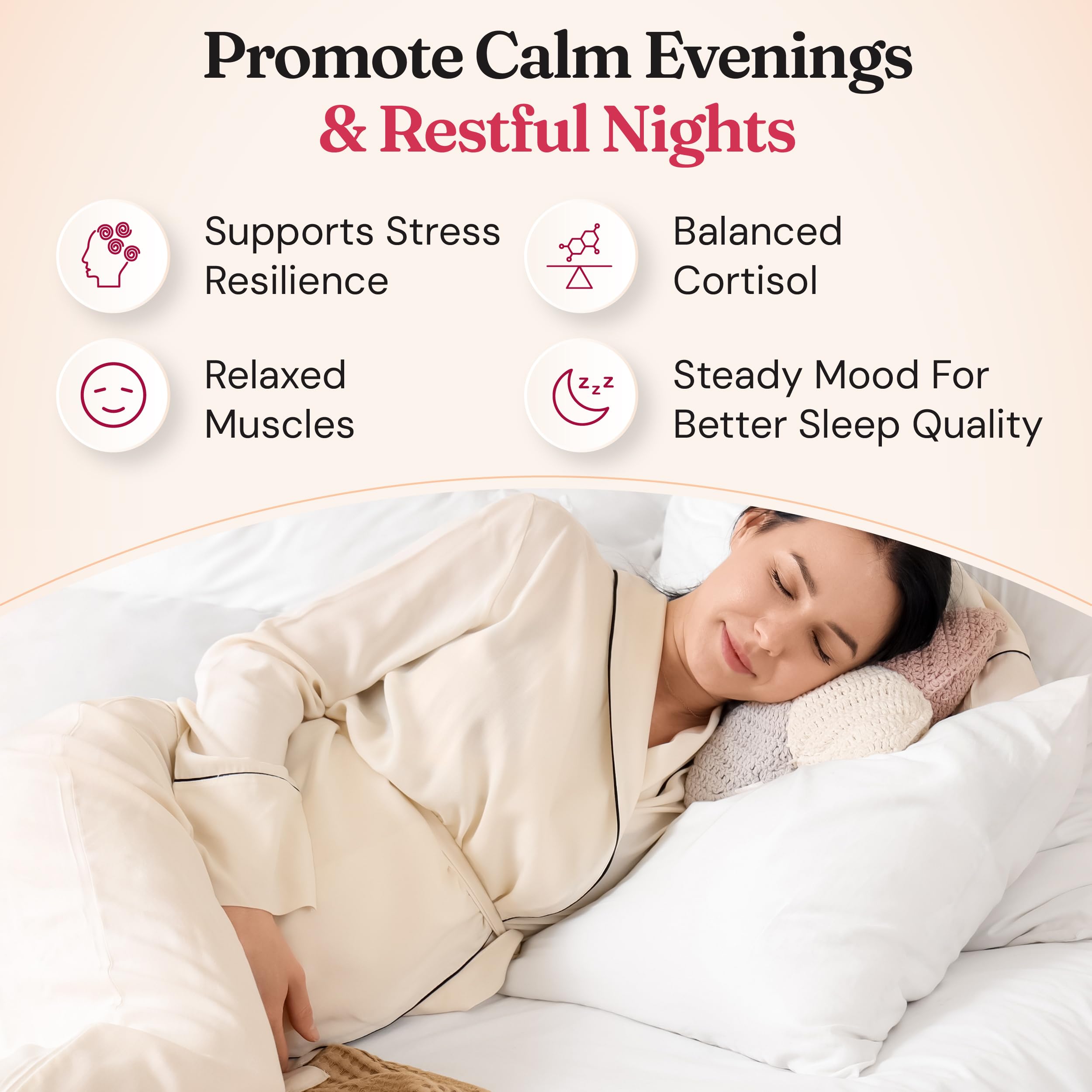 Nourished Calm + Sleep 60 Capsules side view